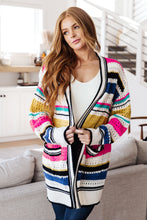 Load image into Gallery viewer, SP24- BIBI-Felt Cute Striped Cardigan (Reg & Curvy)