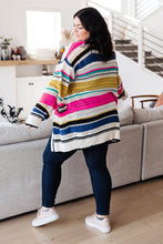Load image into Gallery viewer, SP24- BIBI-Felt Cute Striped Cardigan (Reg & Curvy)