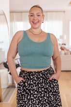 Load image into Gallery viewer, YELETE- Fundamentals Ribbed Seamless Reversible Tank in Vintage Blue