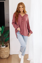 Load image into Gallery viewer, Happier Now Henley Hoodie in Burgundy (Reg & Curvy)