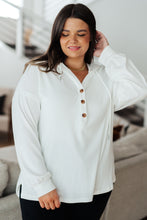 Load image into Gallery viewer, Happier Now Henley Hoodie in Ivory (Reg & Curvy)