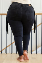 Load image into Gallery viewer, **FLASH DEAL** (REG $64) Country Concert Ready!! Judy Blue Side Fringe Skinny Jegging in Black