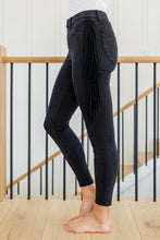 Load image into Gallery viewer, **FLASH DEAL** (REG $64) Country Concert Ready!! Judy Blue Side Fringe Skinny Jegging in Black