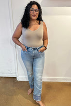 Load image into Gallery viewer, JB Miranda High Rise Plaid Cuff Vintage Straight Jeans
