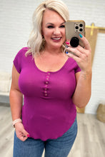 Load image into Gallery viewer, SP24- Baby Waffle Cap Sleeve Henley in Light Plum (Reg & Plus)