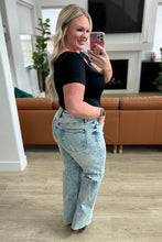 Load image into Gallery viewer, JUDY BLUE- Dory High Waist Mineral Wash Raw Hem Wide Leg Jeans