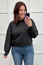 Load image into Gallery viewer, Acid Wash Oversized Pullover in Ash Black (Reg Oversized)