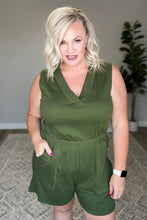 Load image into Gallery viewer, SP24- Sleeveless V-Neck Romper in Army Green