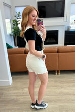 Load image into Gallery viewer, JUDY BLUE- Anna High Rise Garment Dyed Cutoff Shortalls in Ecru