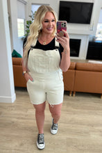 Load image into Gallery viewer, JUDY BLUE- Anna High Rise Garment Dyed Cutoff Shortalls in Ecru