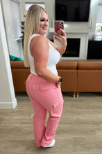 Load image into Gallery viewer, JUDY BLUE- Peggy High Rise Cargo Straight Jeans in Pink