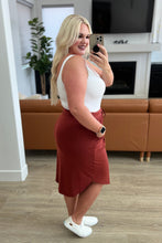 Load image into Gallery viewer, SP24-Self-Tie Tulip Hem Skirt in Dark Rust