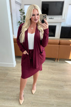 Load image into Gallery viewer, SP24- Self-Tie Tulip Hem Skirt in Dark Burgundy (Reg & Curvy)