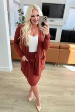 Load image into Gallery viewer, SP24-Self-Tie Tulip Hem Skirt in Dark Rust