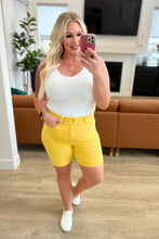 Load image into Gallery viewer, JUDY BLUE- Jenna High Rise Control Top Cuffed Shorts in Yellow