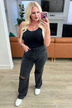 Load image into Gallery viewer, JB Susannah High Rise Rigid Magic 90's Distressed Straight Jeans in Black