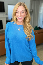 Load image into Gallery viewer, DEAL DAY!! Ribbed Brushed Hacci Sweater in Ocean Blue (Reg & Curvy)