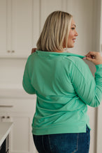 Load image into Gallery viewer, Let Me Think On It Half Zip Pullover in Mint (Reg & Curvy)