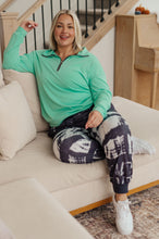 Load image into Gallery viewer, Let Me Think On It Half Zip Pullover in Mint (Reg & Curvy)