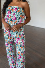 Load image into Gallery viewer, ANDREE'- Life of the Party Floral Jumpsuit in Green