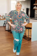 Load image into Gallery viewer, SP24- DEAR SCARLETT- Little Lovely Blouse in Teal Medallion