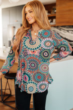 Load image into Gallery viewer, SP24- DEAR SCARLETT- Little Lovely Blouse in Teal Medallion