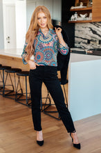 Load image into Gallery viewer, SP24- DEAR SCARLETT- Little Lovely Blouse in Teal Medallion
