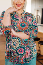 Load image into Gallery viewer, SP24- DEAR SCARLETT- Little Lovely Blouse in Teal Medallion