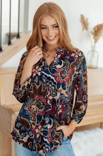 Load image into Gallery viewer, SP24- Little Lovely Blouse in Wine Paisley