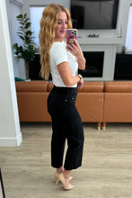 Load image into Gallery viewer, JB Lizzy High Rise Control Top Wide Leg Crop Jeans in Black (Sizes 0-24)