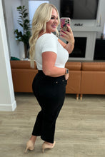 Load image into Gallery viewer, JB Lizzy High Rise Control Top Wide Leg Crop Jeans in Black (Sizes 0-24)