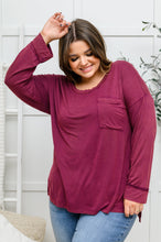 Load image into Gallery viewer, W23 Long Sleeve Knit Top with Pocket in Burgundy