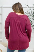 Load image into Gallery viewer, W23 Long Sleeve Knit Top with Pocket in Burgundy