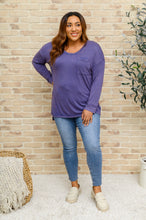 Load image into Gallery viewer, W23 Long Sleeve Knit Top with Pocket in Denim Blue