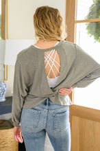 Load image into Gallery viewer, W23 Long Sleeve Solid Knit Open Back Top In Olive