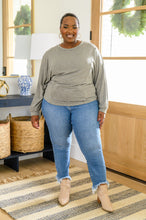 Load image into Gallery viewer, W23 Long Sleeve Solid Knit Open Back Top In Olive