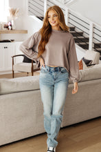 Load image into Gallery viewer, Lounge A Lot Cut Off Sweatshirt in Mocha (Reg & Curvy)