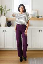 Load image into Gallery viewer, MICA- Petunia High Rise Wide Leg Jeans in Plum
