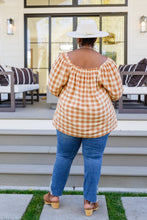 Load image into Gallery viewer, W23 One Fine Afternoon Gingham Plaid Top In Caramel