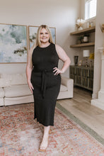 Load image into Gallery viewer, Out on the Town Tie Detail Midi Dress in Charcoal