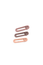 Load image into Gallery viewer, Oval Hair Clips Set of Three In Shades of Brown
