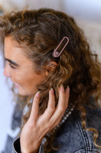 Load image into Gallery viewer, Oval Hair Clips Set of Three In Shades of Brown