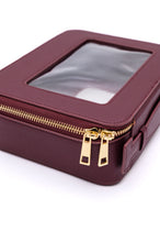 Load image into Gallery viewer, PU Leather Travel Cosmetic Case in Wine