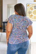 Load image into Gallery viewer, Patient in Paisley Flutter Sleeve Top (Reg & Curvy)