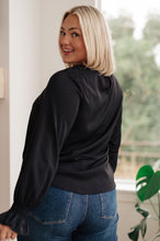 Load image into Gallery viewer, SP24- Peaceful Moments Smocked Sleeve Blouse in Black (Reg & Curvy)