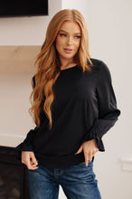 Load image into Gallery viewer, SP24- Peaceful Moments Smocked Sleeve Blouse in Black (Reg & Curvy)