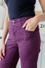 Load image into Gallery viewer, MICA- Petunia High Rise Wide Leg Jeans in Plum
