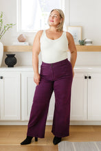 Load image into Gallery viewer, MICA- Petunia High Rise Wide Leg Jeans in Plum