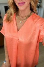 Load image into Gallery viewer, RESTOCKED!! ANDREE BY UNIT- Pleat Front V-Neck Top in Persimmon