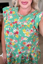 Load image into Gallery viewer, HAPTICS- Understanding the Assignment Floral Babydoll Top in Green